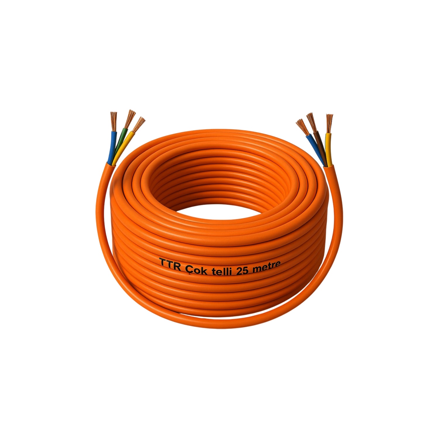 Seyyar 25 Metre Uzatma Kablosu TTR CCA Telli 3x2.5 mm Elektrik Kablo Kontrol Kalem Dişi Erkek Fiş