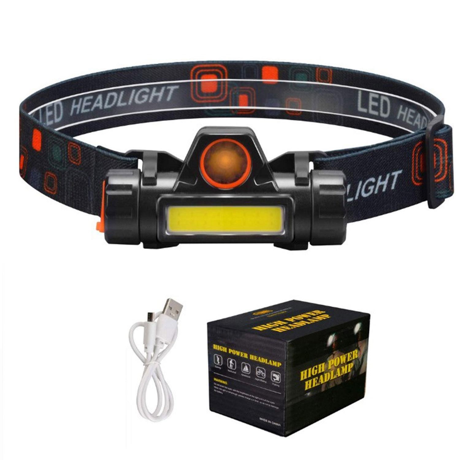 High Power Ledli Kafa Lambası Usb Sarjlı Fener Headlamp