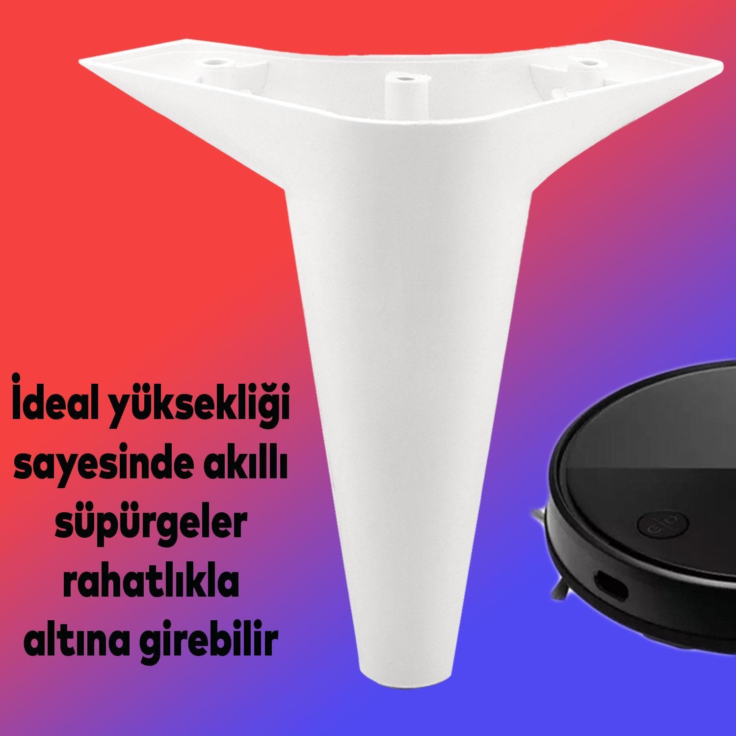 20'li Set Aspen Lüks Mobilya Koltuk Kanepe Tv Ünitesi Yükseltme Destek Ayağı 15 cm Beyaz Ayakları