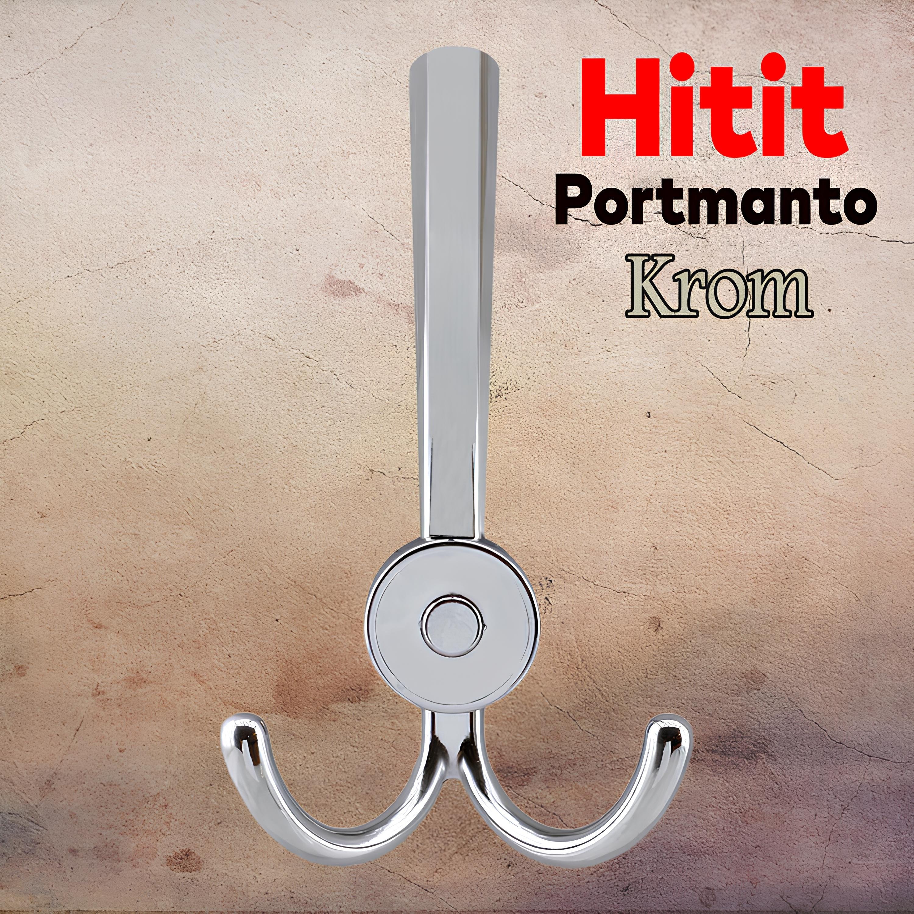 Hitit Askı Portmanto Metal Krom Vestiyer Duvar Dolap Elbise Askısı Mobilya Askılığı Aparat