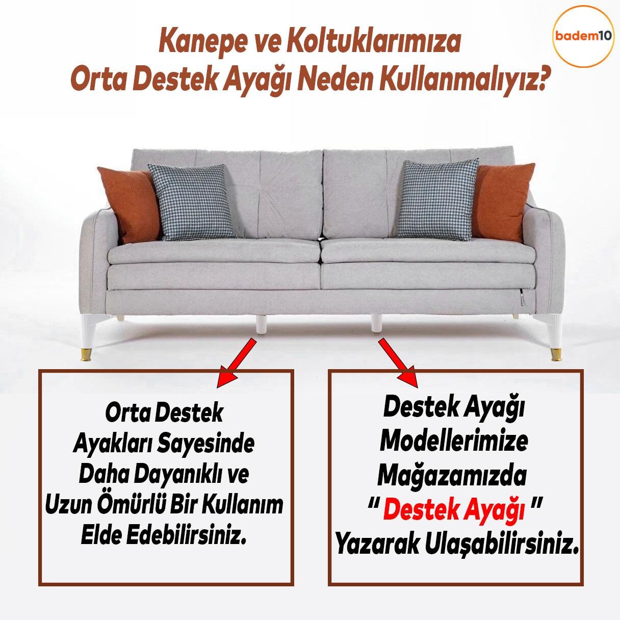 Elista Mobilya Ayağı Sehpa Tv Ünitesi Ayakları Yükseltici 15 Cm Beyaz Altın 4 Adet