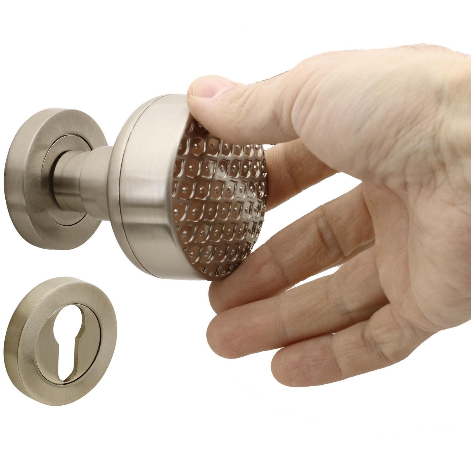Linda Kapı Tokmağı Topuzu Kolu Metal Tokmak Saten Kapı Kolu Yale Sağa Sola Uygun 1 Takım