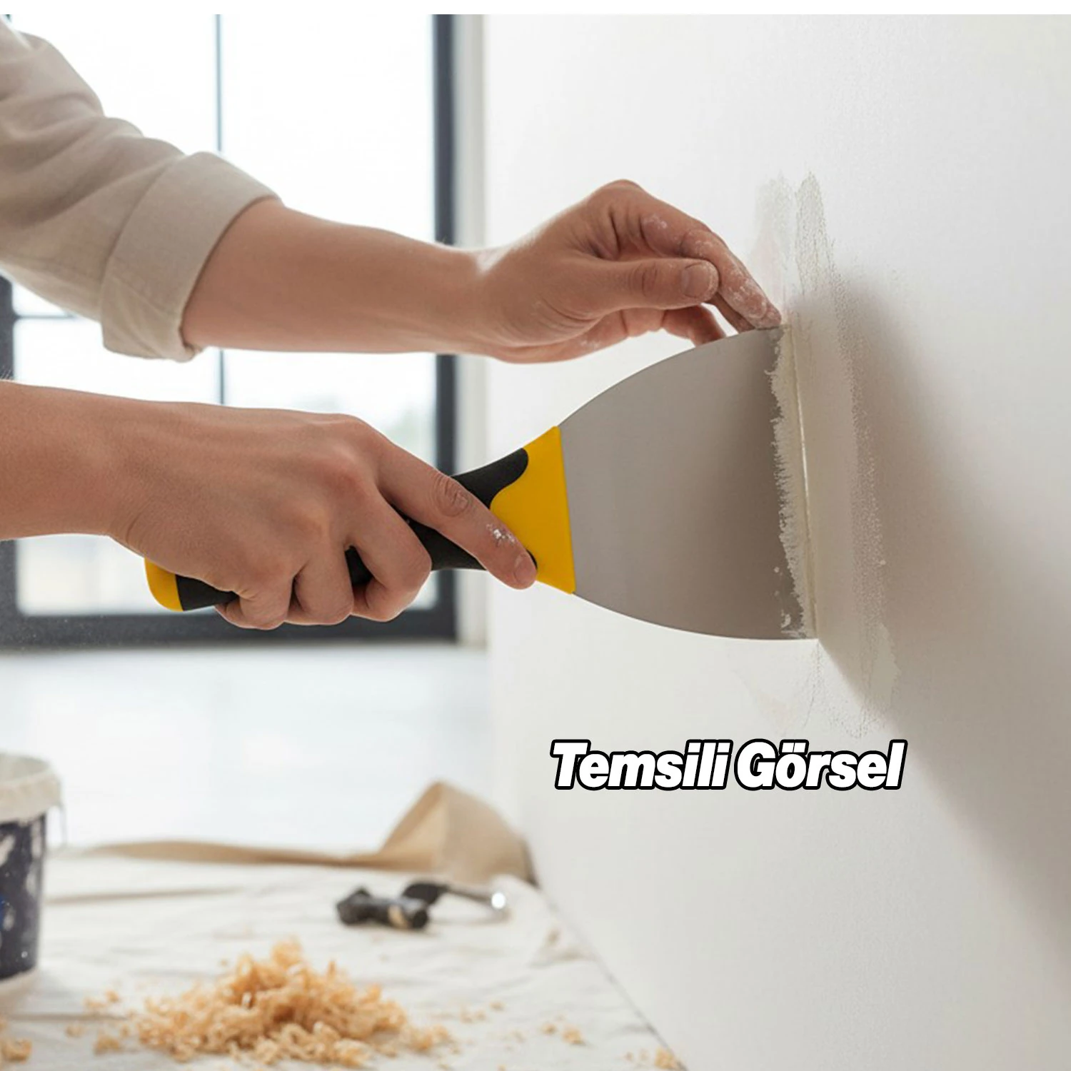 Profesyonel Macun Spatulası 10 cm Dayanıklı Esnek Yapı Tamir Sıva Alçı Yüzey Düzeltme El Aleti