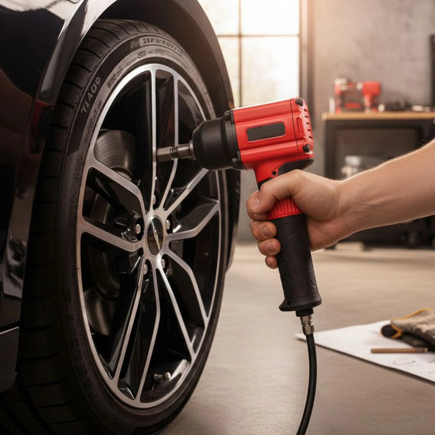 Profesyonel 1/2'' Havalı Somun Sökme Makinesi 92 KGM Güçlü Torklu Darbeli Lokma Sökücü