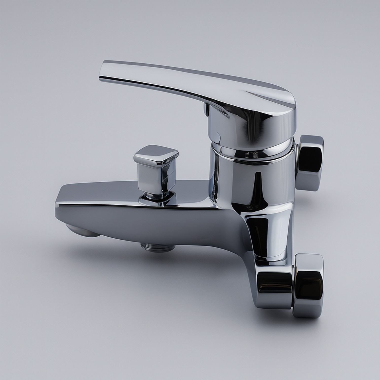 Premium Tek Kollu Aç Kapa Krom Banyo Bataryası Duvar Tipi Armatür Modern Tasarım Sıcak Soğuk Ayarlı