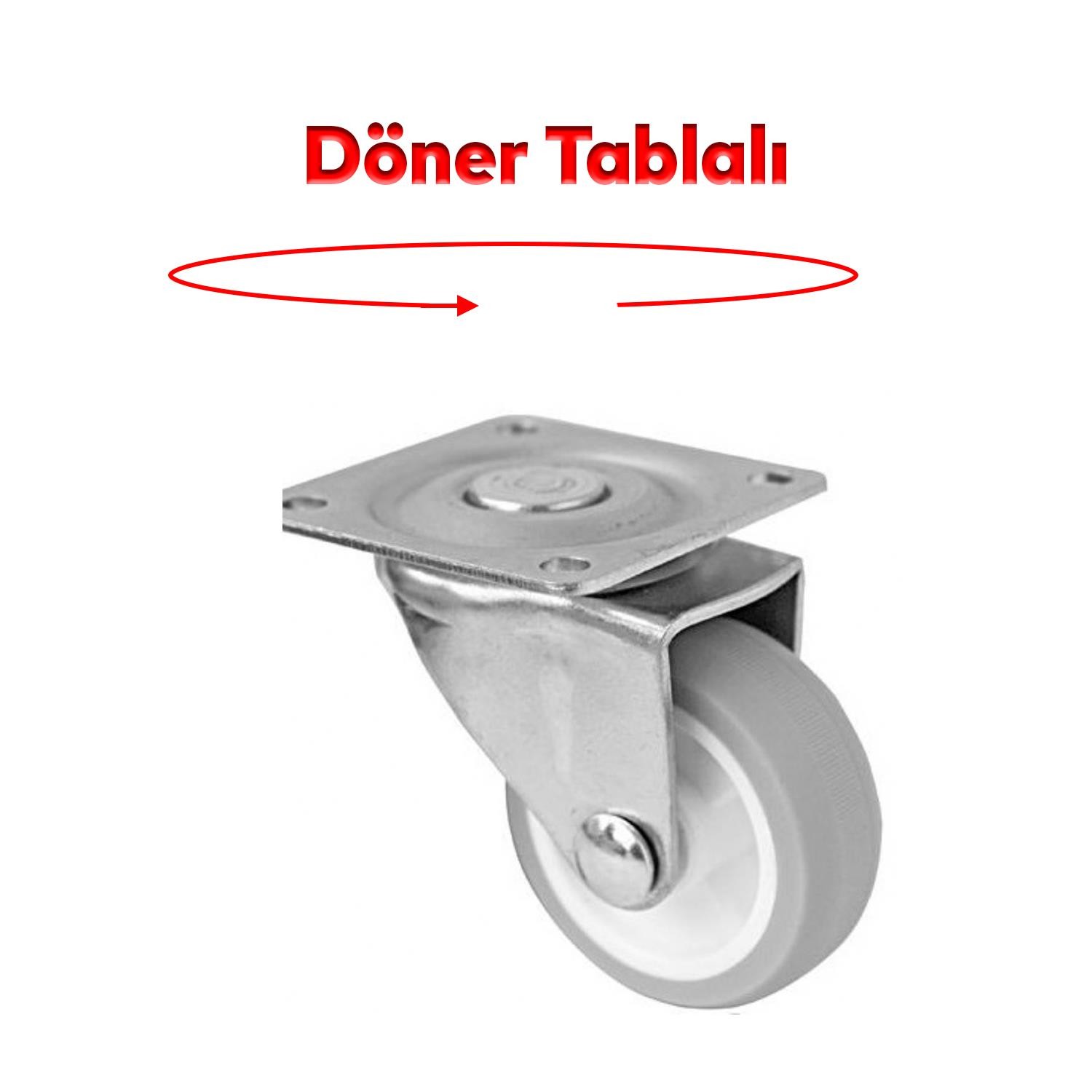 Mobilya Ofis Koltuk Tekeri Vidalı Yük Taşıma Alışveriş Sepeti Tablalı Teker 50 MM x 20 mm GRİ