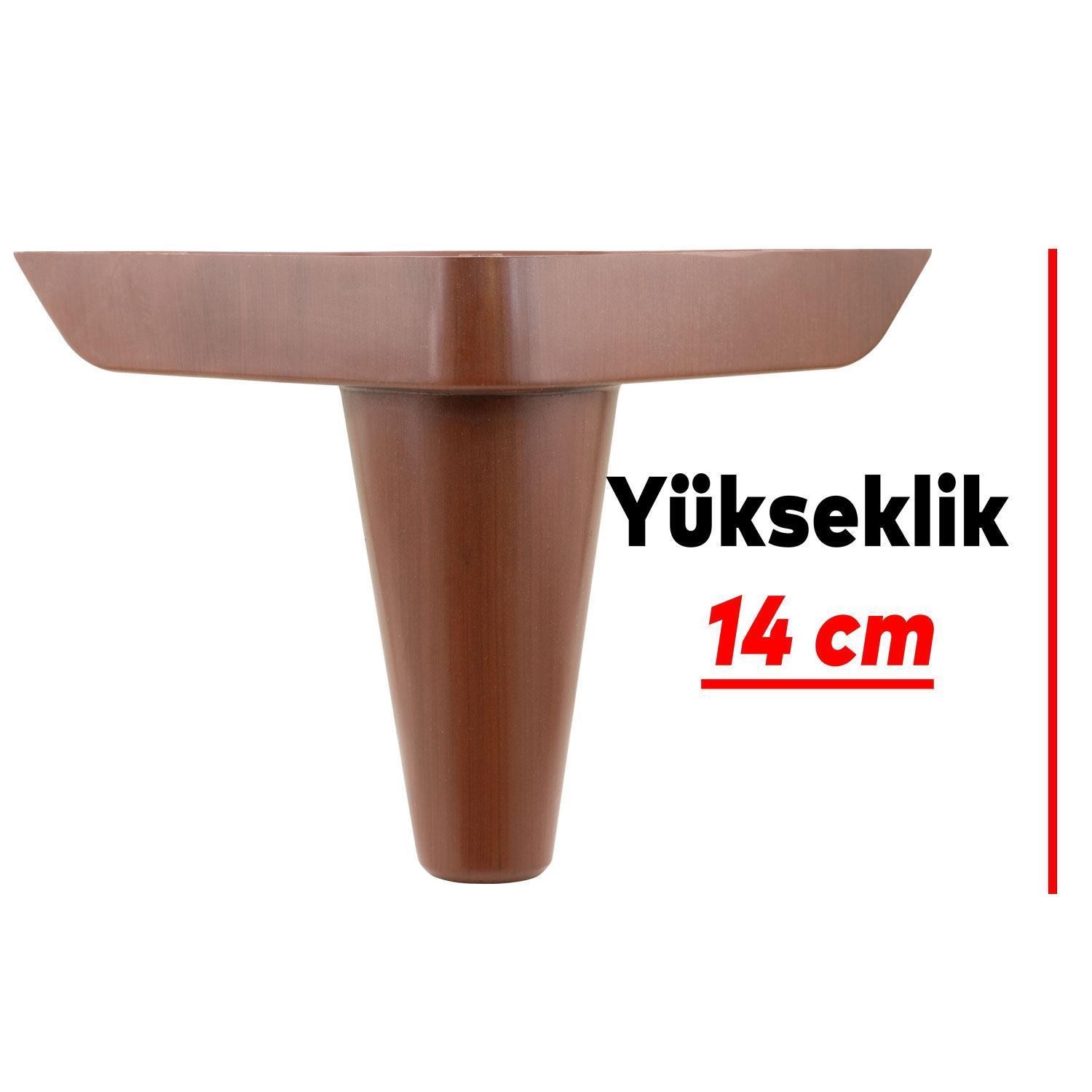 20'li Set Aspen Lüks Mobilya Koltuk Kanepe Tv Ünitesi Yükseltme Destek Ayağı 14 cm Kahve Ayakları