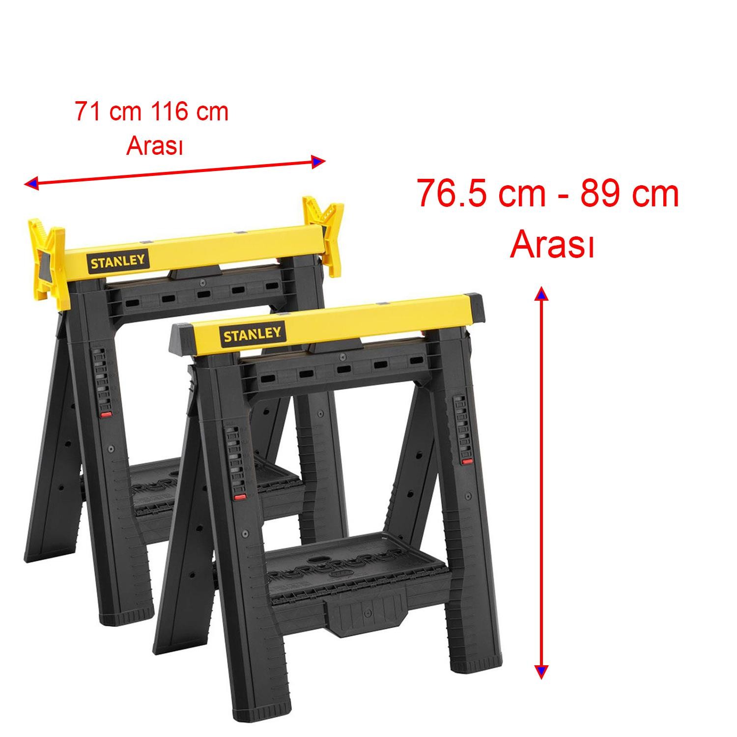 Stanley Yükseklik Genişlik Ayarlanabilir Çalışma Tezgahı 450 Kg Sehpa Katlanır Ayaklı Masa