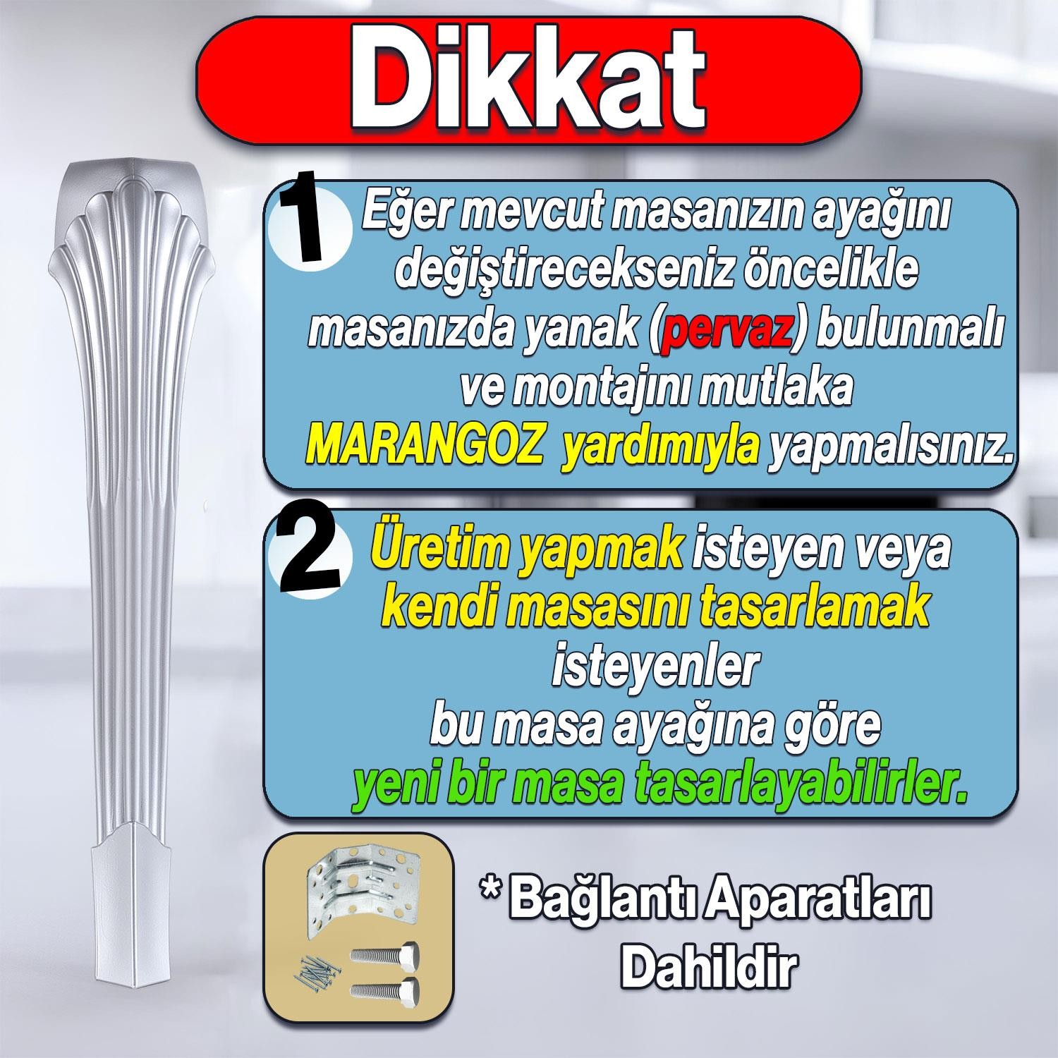 4 Adet Sütun Masa Dresuar Ayağı 77 cm Plastik Ayak Gümüş Gri Mutfak Yemek Masası Mobilya Ayakları