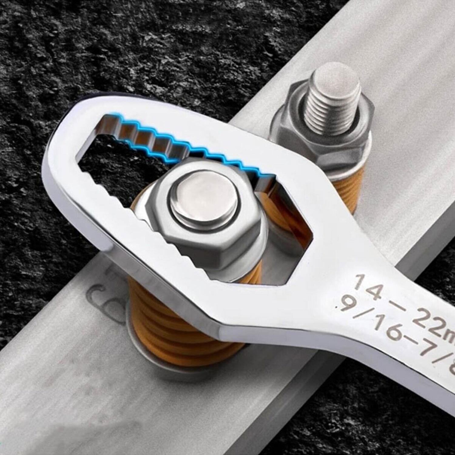 Victor Çift Ağızlı Evrensel Kendinden Sıkma Çok Amaçlı Anahtar Çelik İngiliz Torx Cırcır Anahtarı Krom 8-13 / 14-22 mm