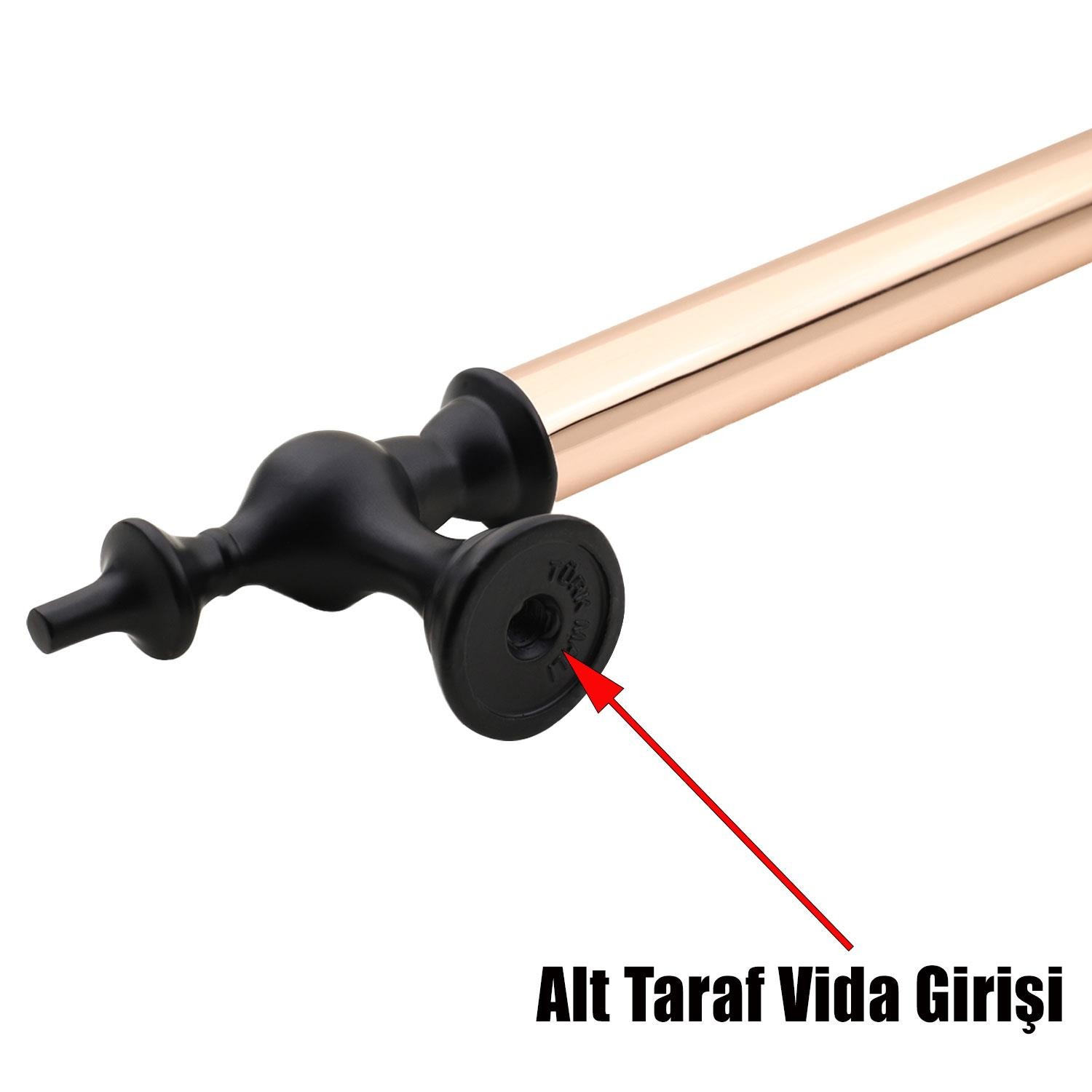 Osmanlı Sürgülü Kapı Çekme Kolu Tutma Kulpu Kulbu Çelik Dış Kapı Tutamağı Kol Bakır Siyah 22,5 Cm