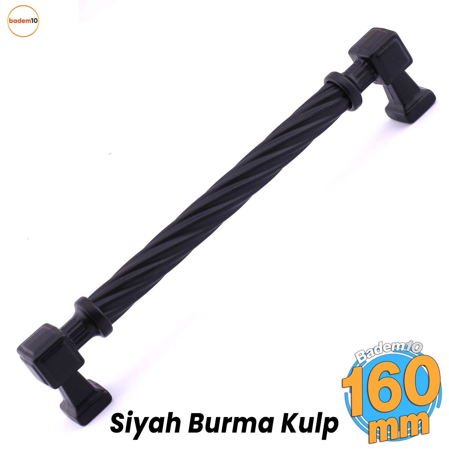 Burma Mat Siyah Metal Kulp 160 mm 16 cm Mobilya Çekmece Mutfak Dolabı Dolap Modern Kapak Kulpları