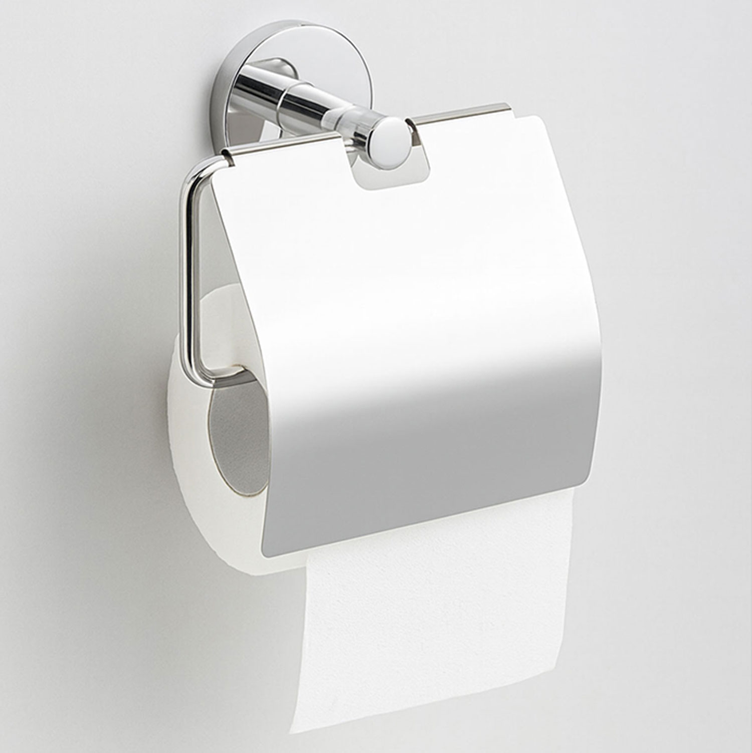 Gümüş Krom Kapaklı WC Kağıt Aparatı Vidalı Paslanmaz Metal Duvar Tuvalet Kağıtlık Banyo Aksesuarı