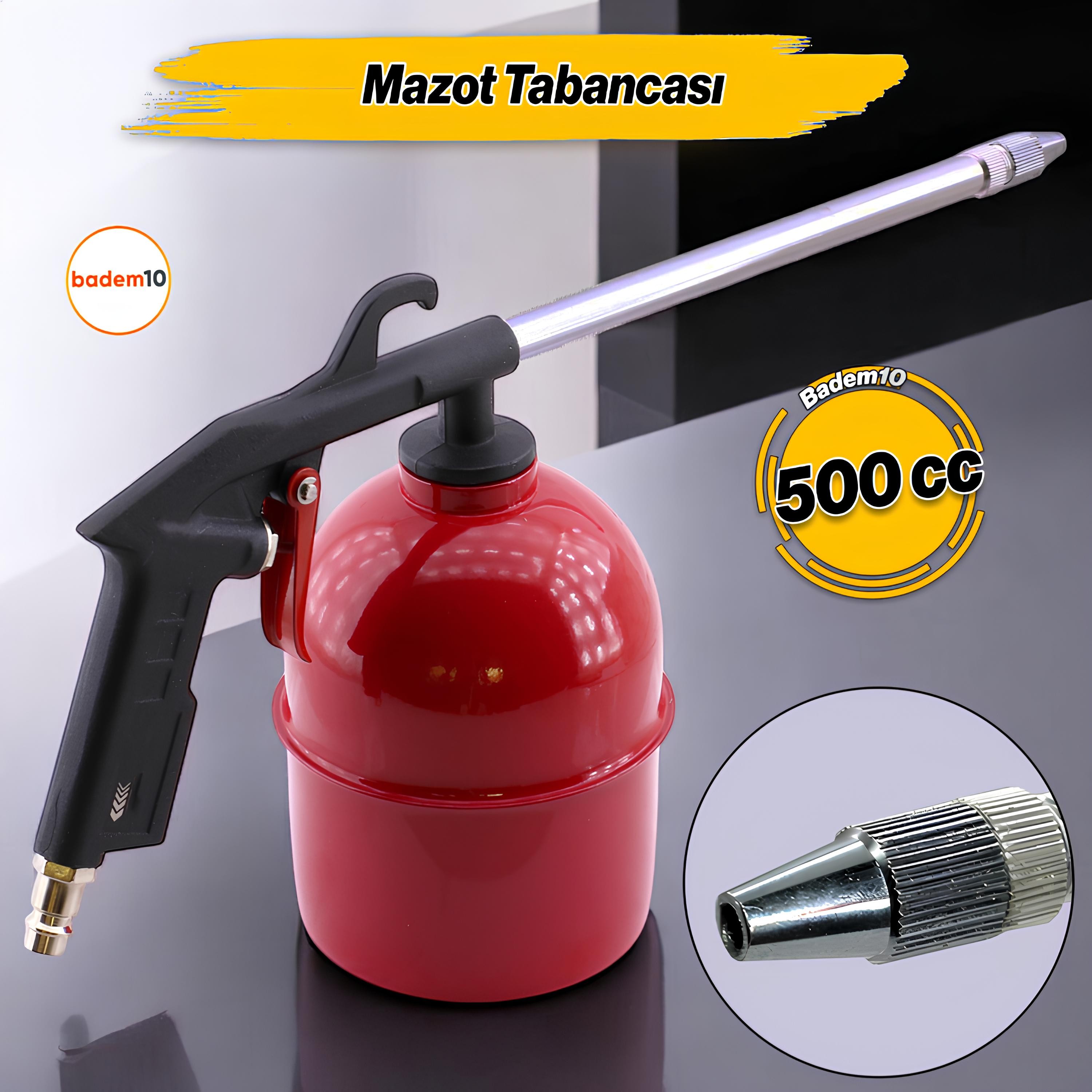 Havalı Mazot Püskürtme Tabancası 500 cc Metal Gövdeli 500 ml Mazot Püskürtme Temizleme Pompa