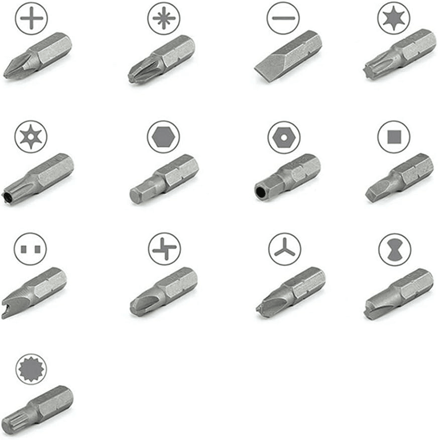Bits Uç 100 Parça Set PZ PH SL Torx Philips Square Recess Slotted Spanner Hex Spline Tamperproof Hex