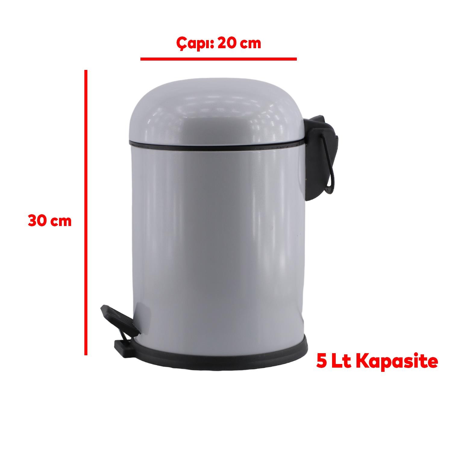Emayhome Ev Ofis WC Banyo Gri Metal 4'lü Set Sabunluk Fırça Diş Fırçalık Çöp Kova Seti