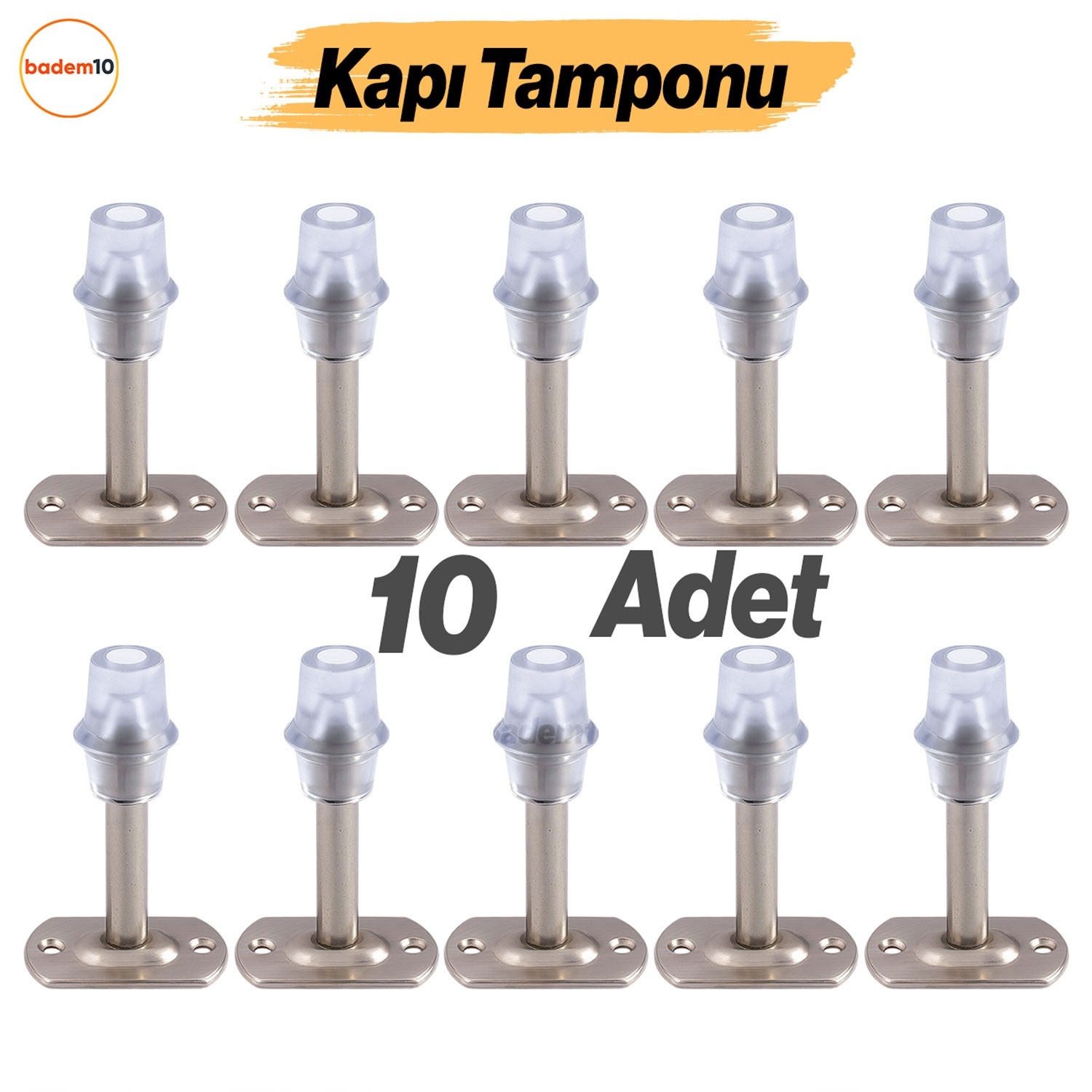 Kapı Stoperi 10 ADET Tamponu Gümüş Krom 8 cm Metal Kapı Durdurucu Tutucu Kapı Altı Üstü Kolu Stopu