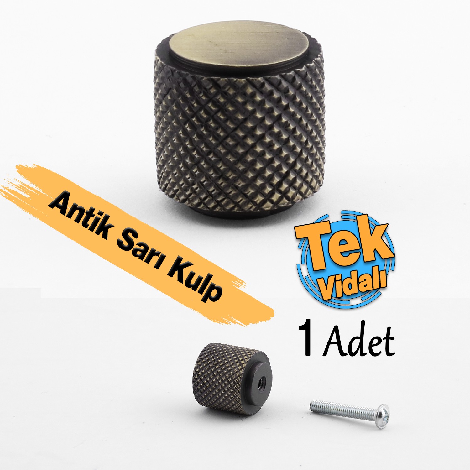 Tek Vidalı Çizgili Düğme Metal Kulp Antik Sarı Çekmece Mobilya Mutfak Dolabı Dolap Kulbu Kulpları