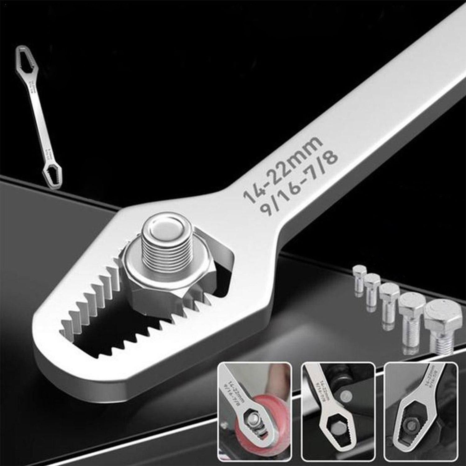 Victor Çift Ağızlı Evrensel Kendinden Sıkma Çok Amaçlı Anahtar Çelik İngiliz Torx Cırcır Anahtarı Krom 8-13 / 14-22 mm