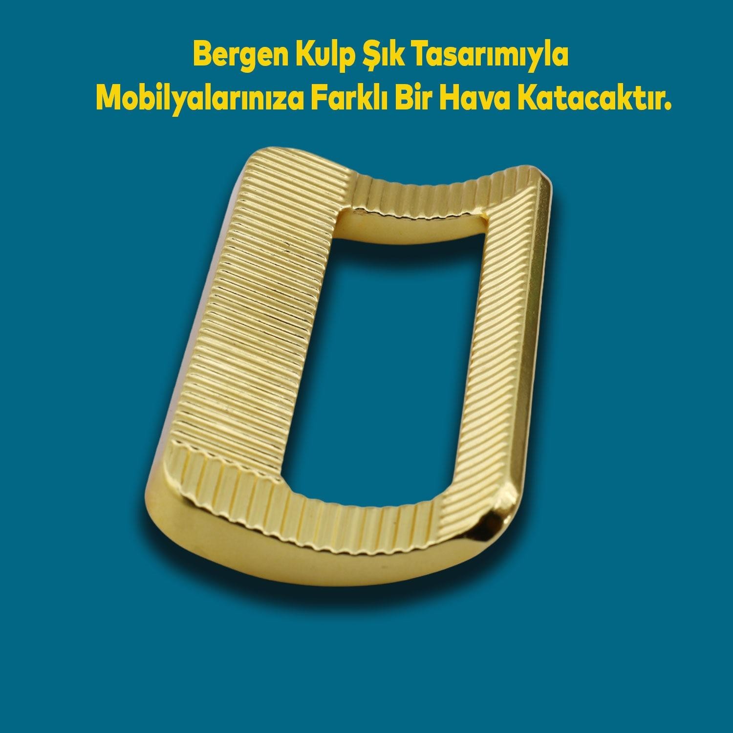 Bergen Desenli Mobilya Mutfak Dolabı Çekmece Dolap Kulpu Kulbu Metal Gold Altın (96 MM-9.6 CM)