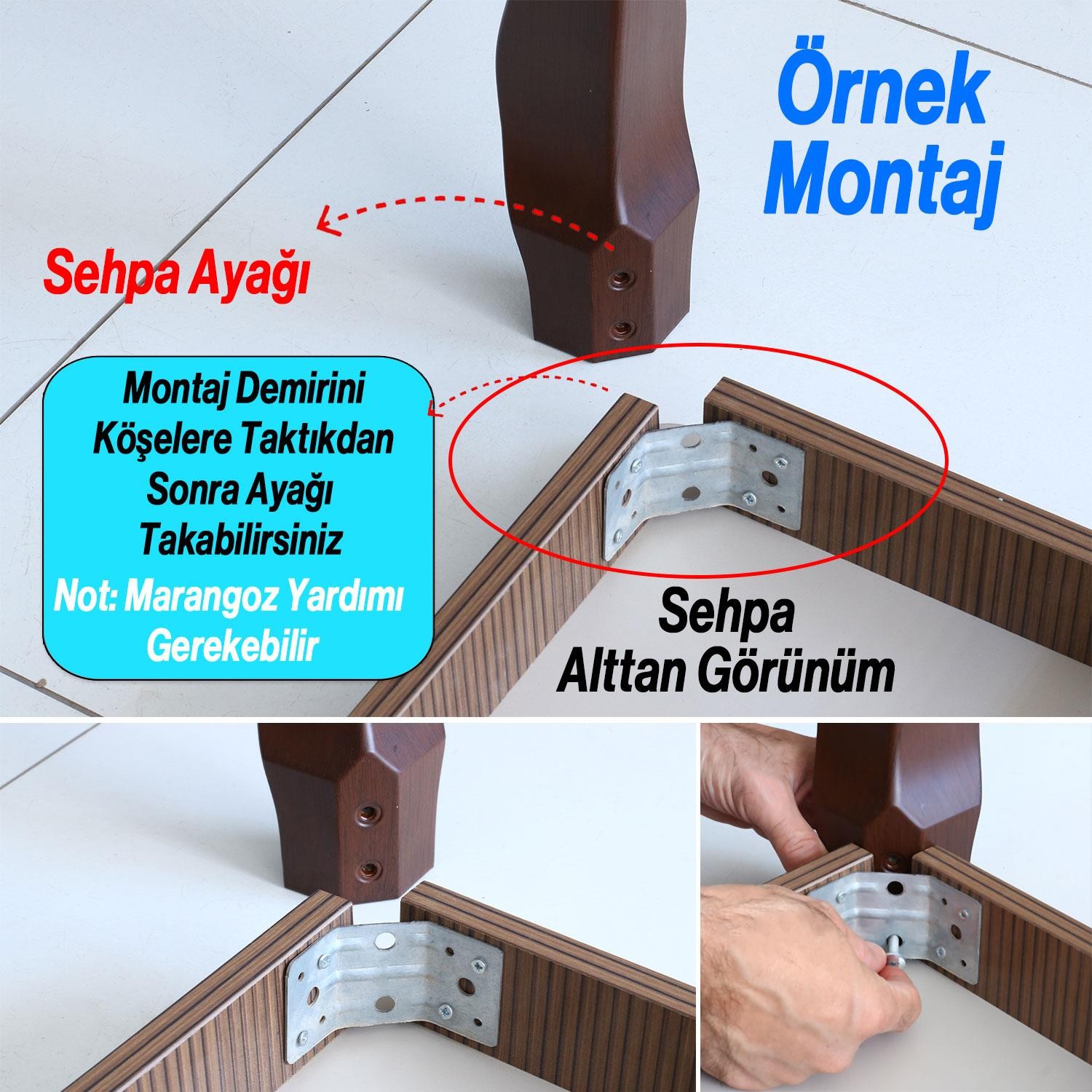 Star Plastik Sehpa Ayağı 44 cm Ahşap Desenli Renk Orta Ayak Zigon Sehpa Mobilya Masa Ayakları 1 Adet