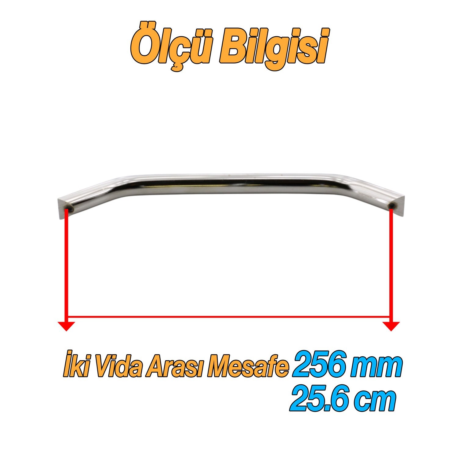 Şahin Metal İnox Kulp 256 mm Mobilya Çekmece Mutfak Dolabı Dolap Kapak Kulpları Kulb Kulpu 25.6 cm