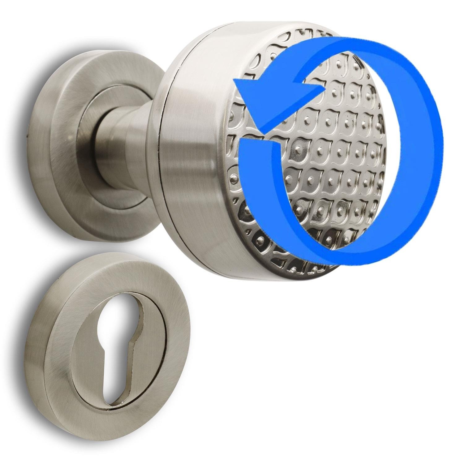 Linda Kapı Tokmağı Topuzu Kolu Metal Tokmak Saten Kapı Kolu Yale Sağa Sola Uygun 1 Takım