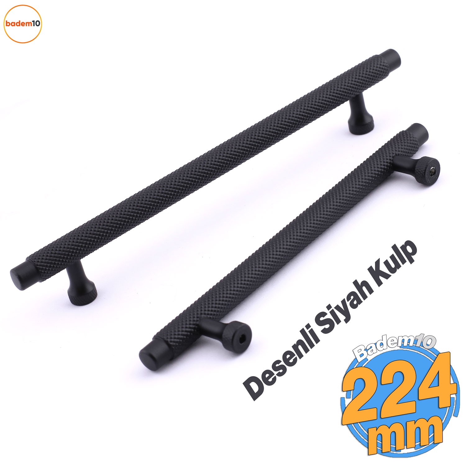 Martin Siyah Metal Kulp 224 mm Mobilya Çekmece Mutfak Dolabı Dolap Modern Kapak Kulpları Grip Desen