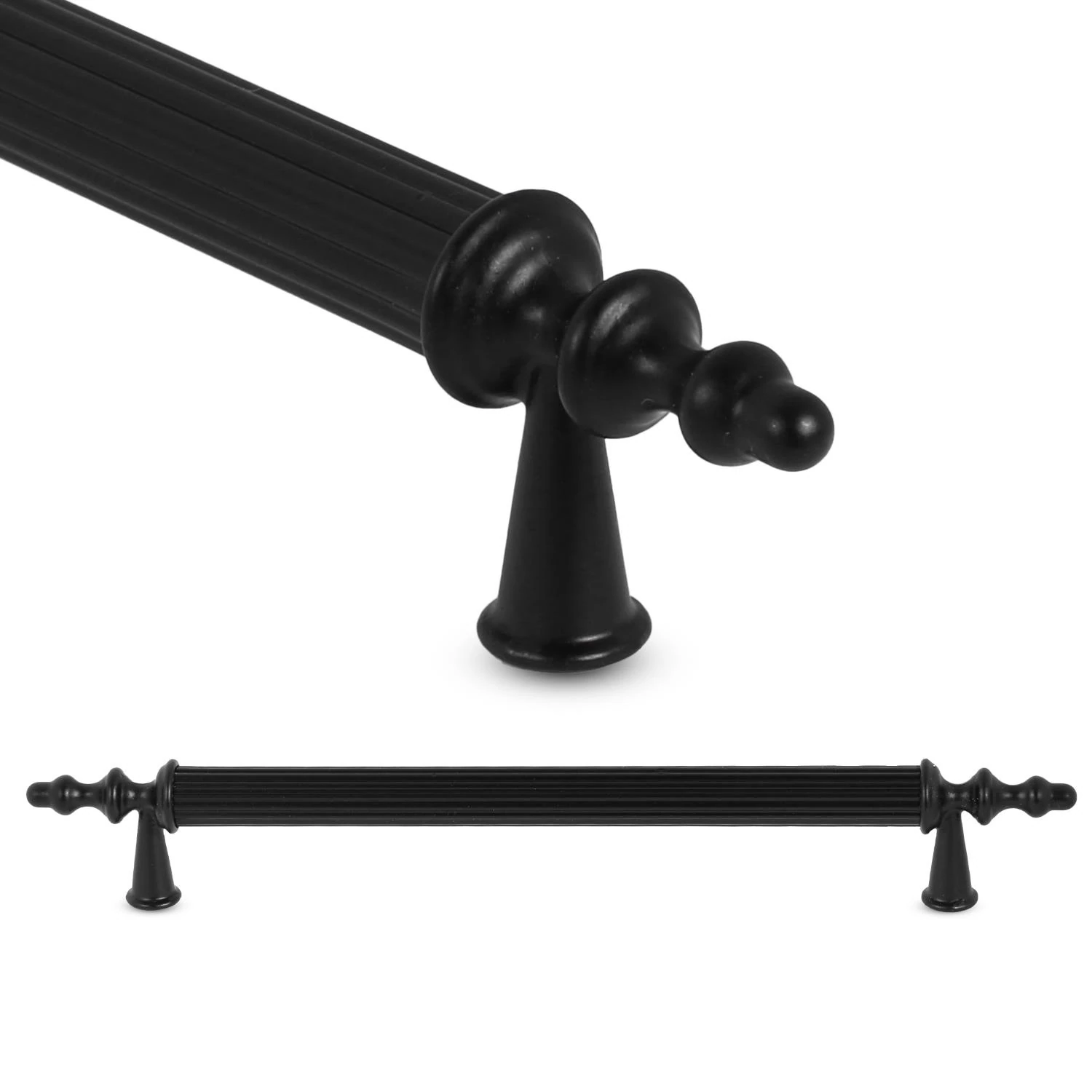 Ovacık Çekmece Dolap Dolabı Kulpu Kulbu Siyah Metal Kulp (192 MM-192.2 CM) (4 ADET) Mobilya Mutfak