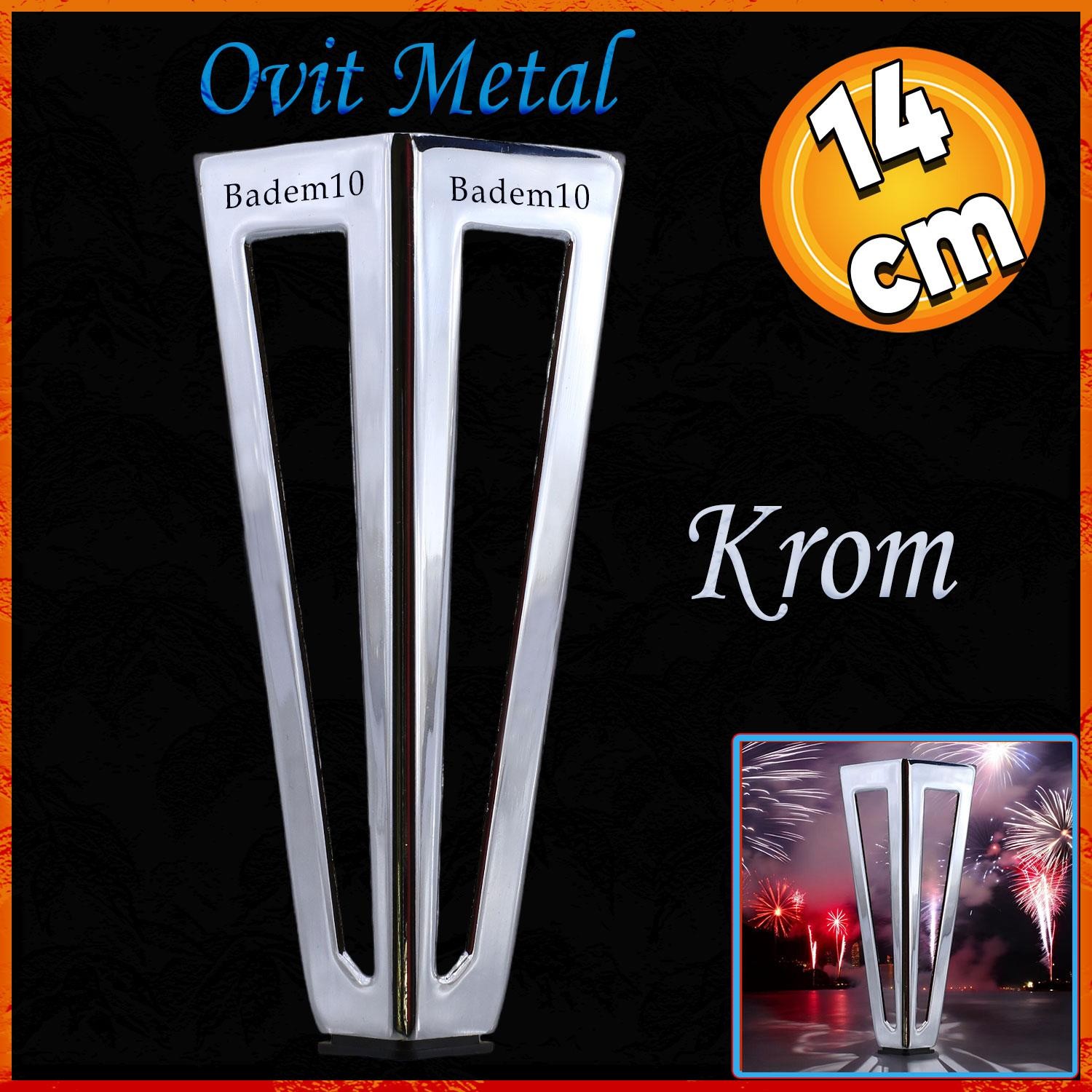 Ovit Açık Koltuk Baza Puf Sehpa Kanepe Tv Ünite Masa Mobilya Ayağı Ayakları Metal Ayak 14 Cm Krom