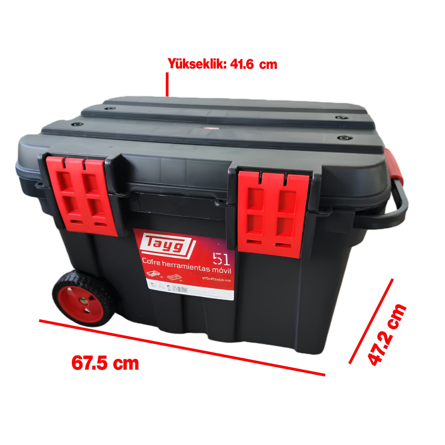 Tekerlekli Taşınabilir 78 Litre Organizer Bölmeli Taşınabilir Kulplu Takım Çantası Alet Çanta