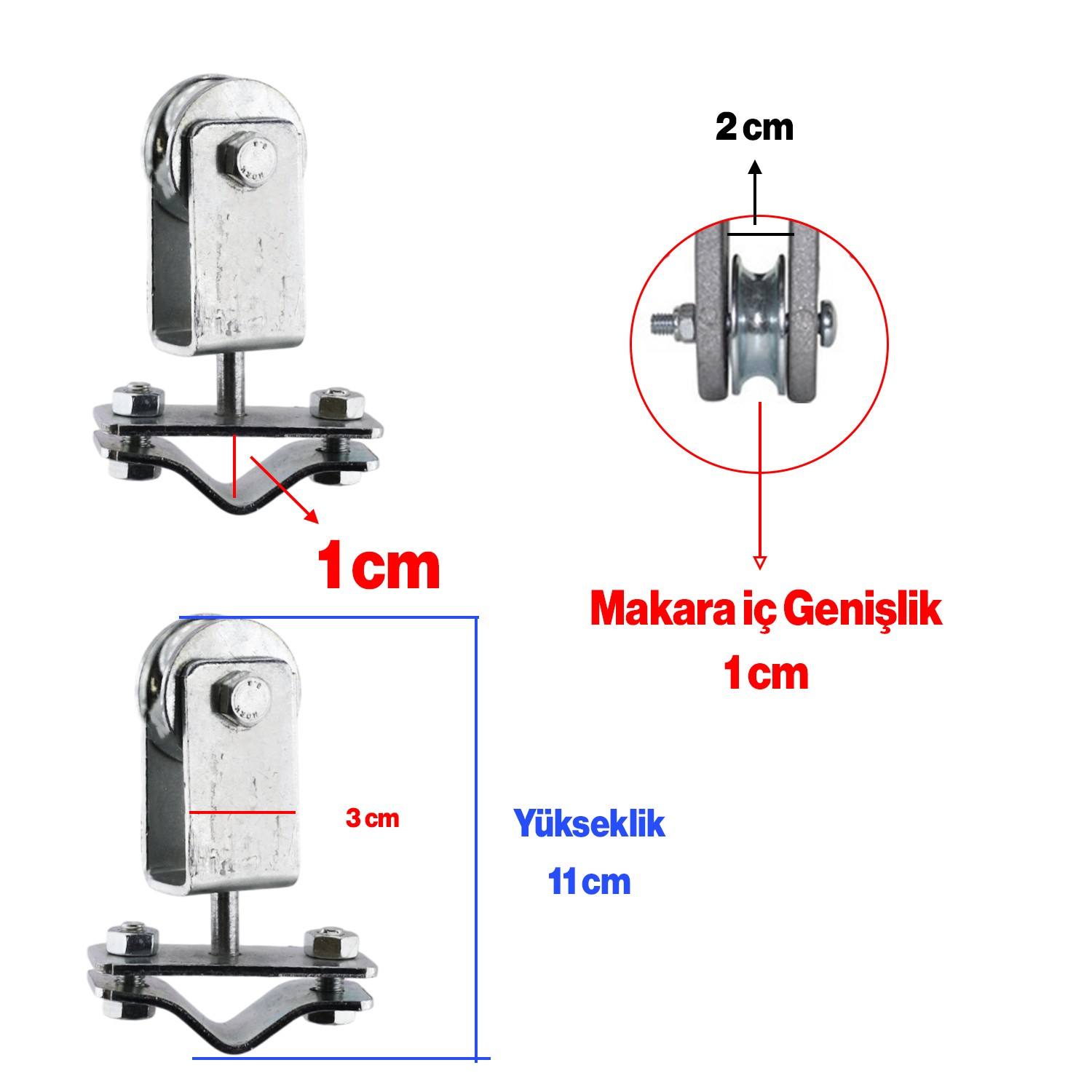 Metal Kablo Makarası Kablo Taşıyıcı Dolaşma Önleyici Seyyar Taşıma 360° Derece Dönerli 1 Adet