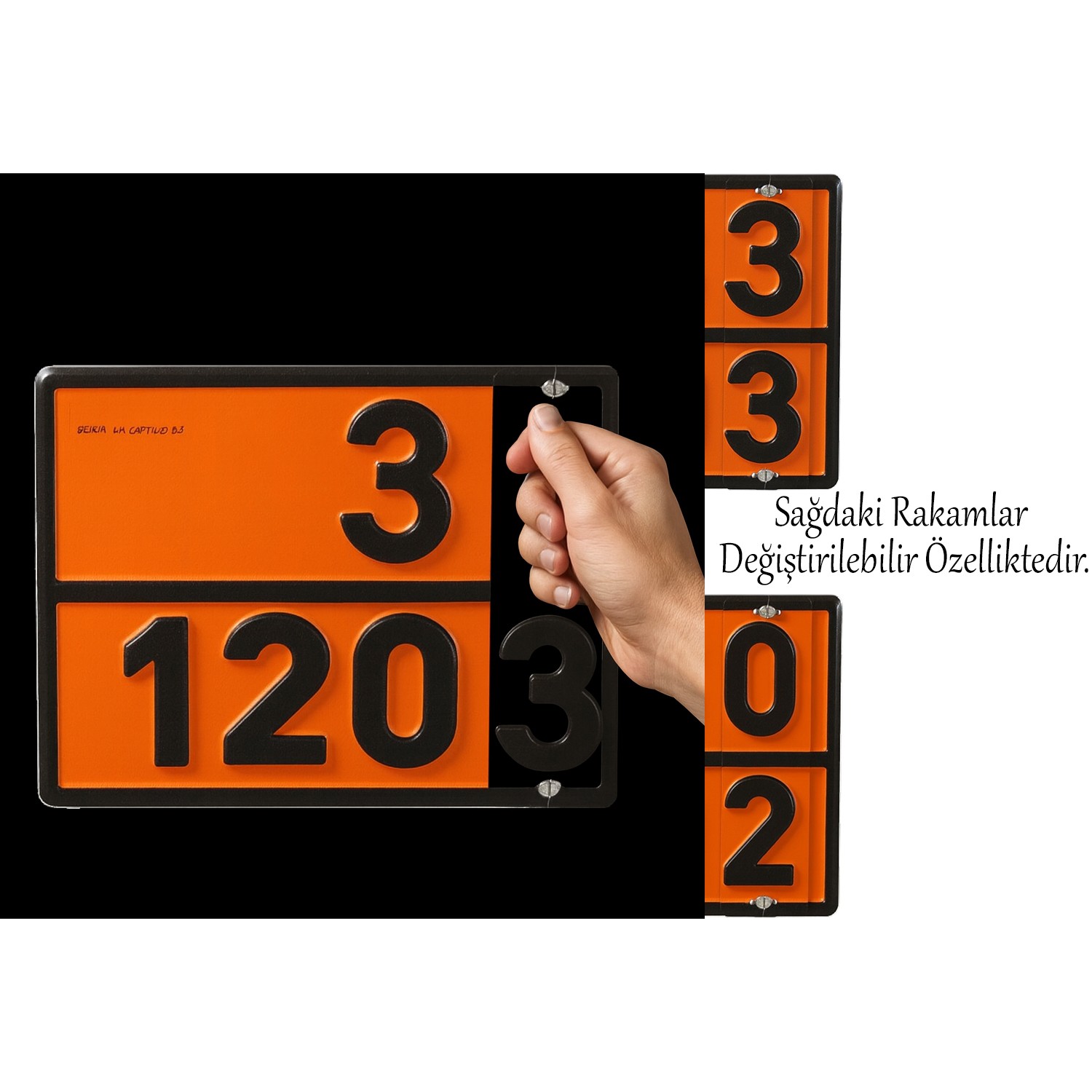 Metal 40x30 cm Tokalı Levha (1 Adet) 33-1203 ve 30-1202 Değiştirilebilir Rakamlı Tehlikeli Madde
