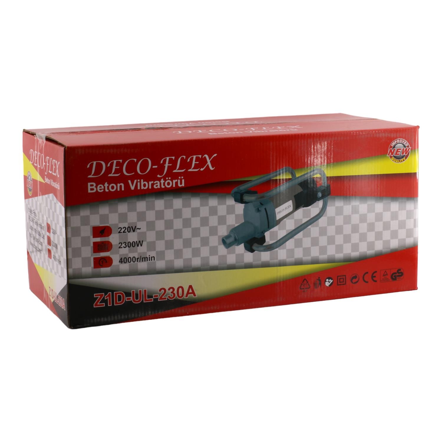 Beton Vibratör 2300W Decoflex Vibratörü 3 HP 4000 Hortumsuz Beton Sıkılaştırma Z1DUL230A 