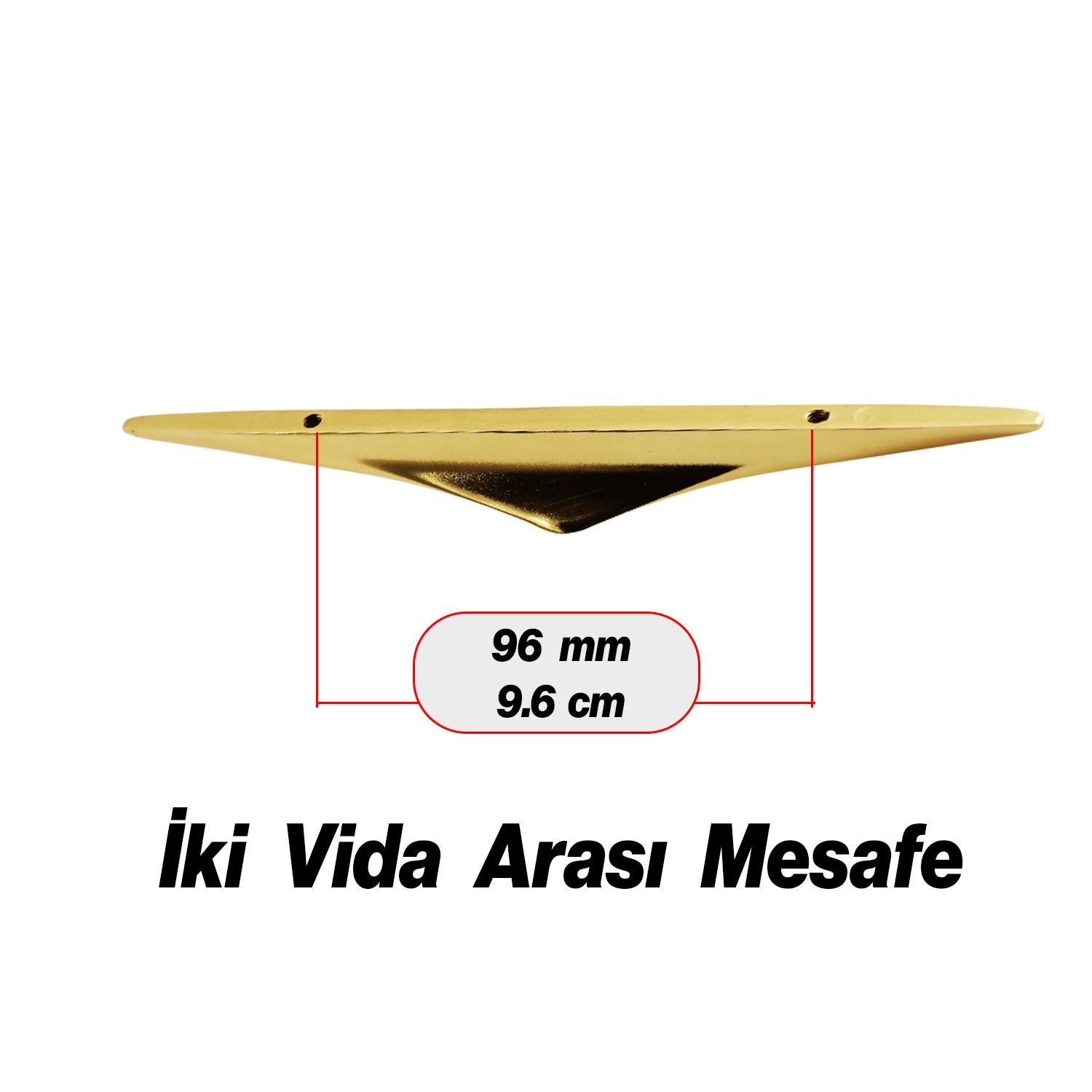 Olivin Altın Metal Kulp 96 mm - 9.6 cm Mobilya Çekmece Mutfak Dolabı Dolap Kulpları Kulbu Kulpu