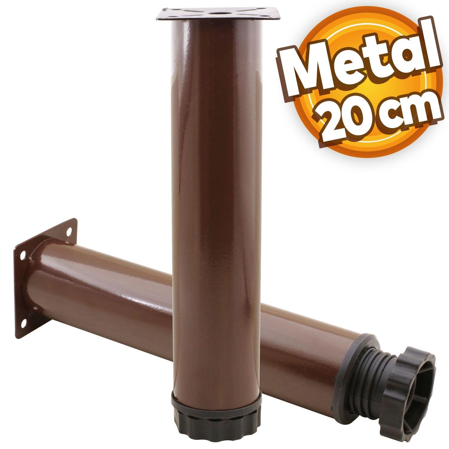 Akça Ayarlanabilir Mobilya Kanepe Koltuk Baza Yükseltme Yükseltici Ayağı Metal Ayakları 20 Cm Kahve