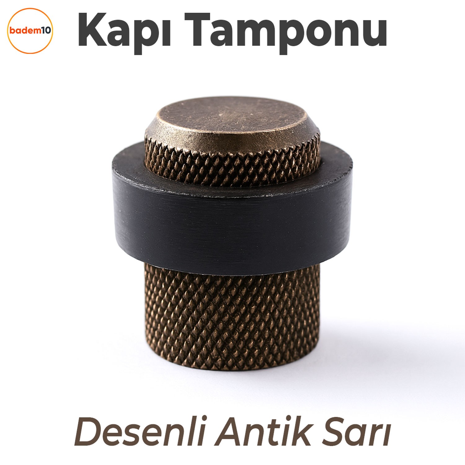 Kapı Stoperi Tamponu Antik Sarı Vidalı Metal Tutacağı Tutucu Altı Kolu Stopu Takozu Sürgülü Kapı