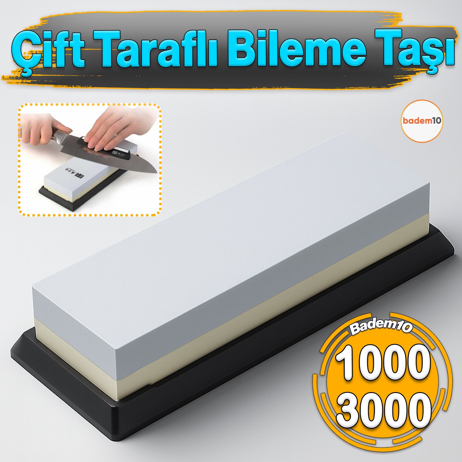 1000/3000 Grit Çift Taraflı El Taşlama Profesyonel Bıçak El Aletleri Makas Şef Biley Bileme Taşı Set
