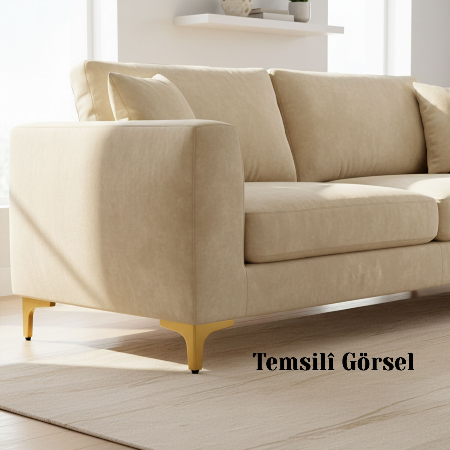 Dekor 12 cm Gold Altın Metal Mobilya Ayağı Dayanıklı Modern Tasarım Koltuk Sehpa Masa TV Ünitesi