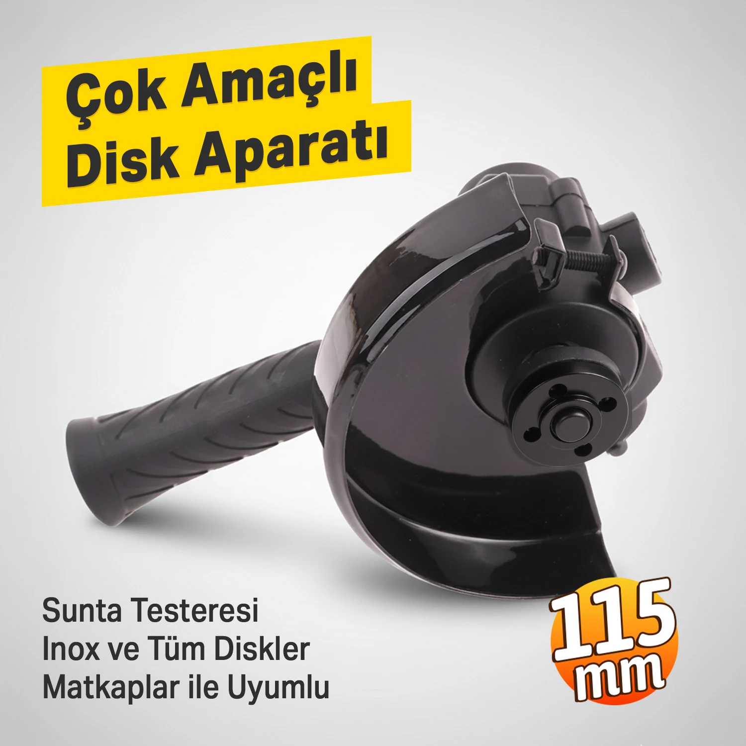 Siyah 115 mm Sert Plastik Çok Amaçlı Taşlama Disk Aparatı Seti Sunta Testeresi Matkap Inox Uyumlu