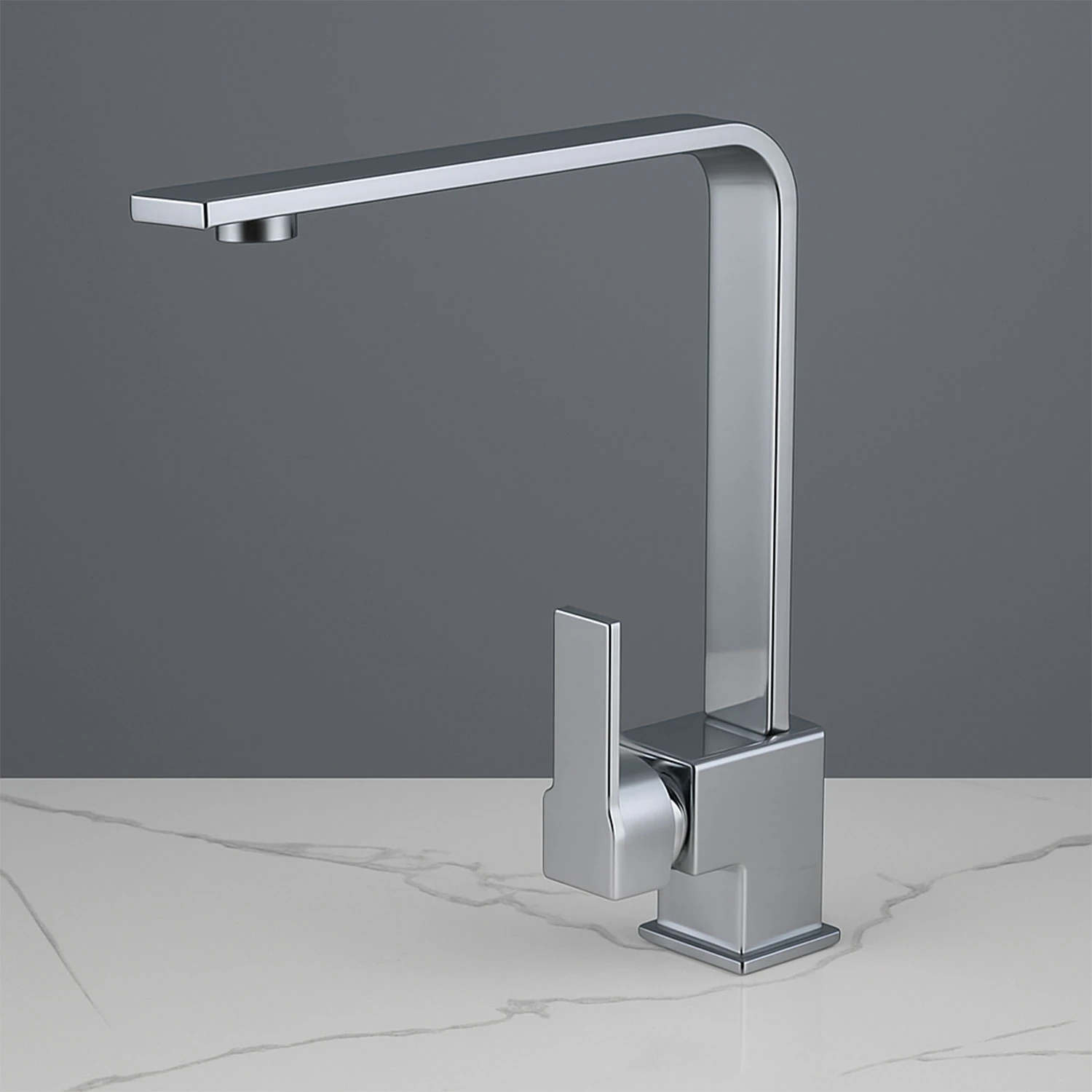 Mutfak Evye Bataryası Krom 360 Derece Döner Başlıklı Dayanıklı Su Tasarruflu Lavabo Musluğu