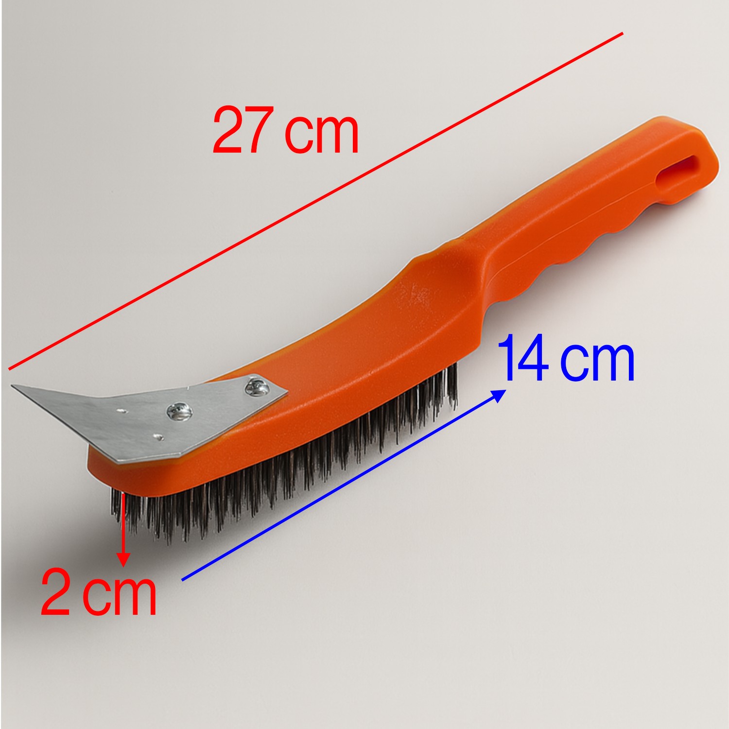 Spatulalı Çelik Tel Fırça 270 mm Metal Kazıma Temizleme Pas Sökücü Çelik Kıllı El Tipi Nalbur Fırça