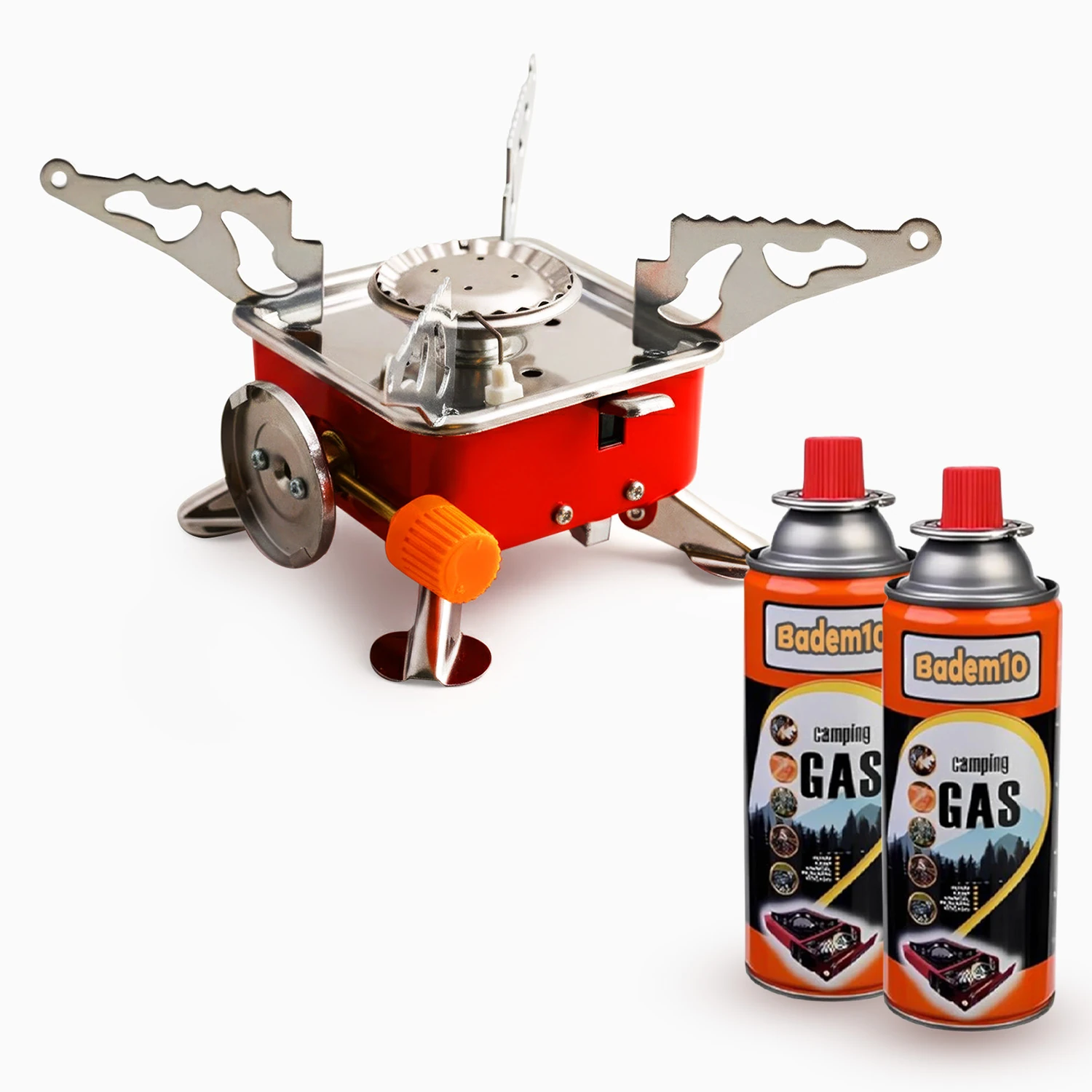 Taşınabilir Mini Tek Gözlü Portatif Kendinden Manyetolu Kamp Ocağı + 2 Adet 400ml Kartuş