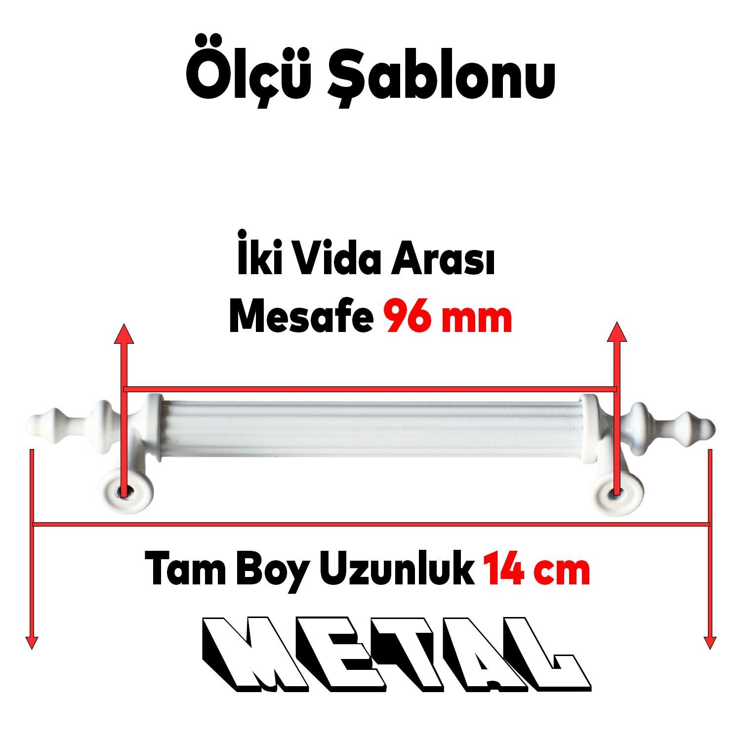 Erciyes Mobilya Mutfak Dolabı Çekmece Dolap Kapak Kulpu Kulbu Beyaz (96 MM-9.6 CM) Metal Kulpları
