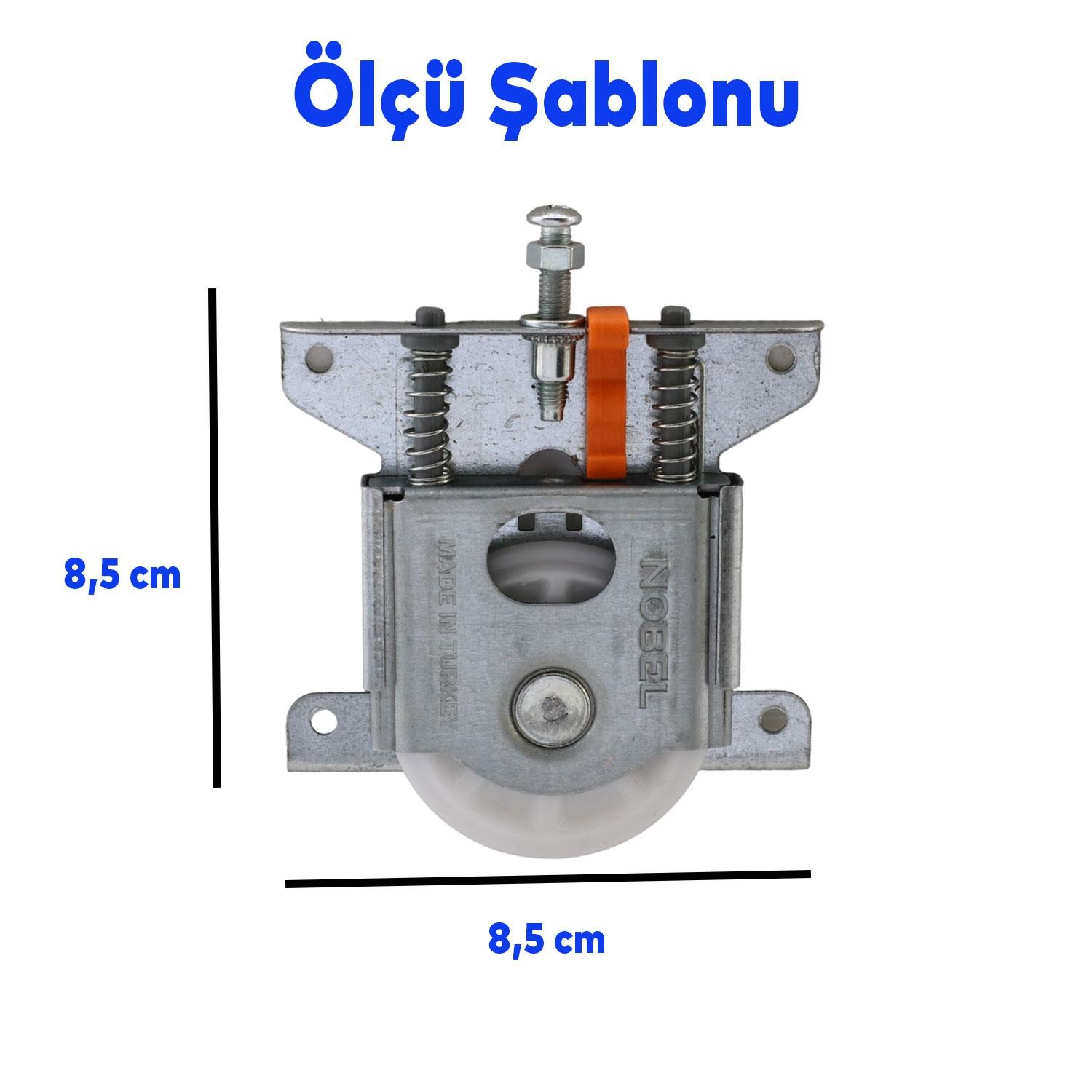Nobel Sürgü Sürgülü Dolap Gardrop Mobilya Kapak Kapağı Teker Tekerleği Ray Makara Metal PKM 80