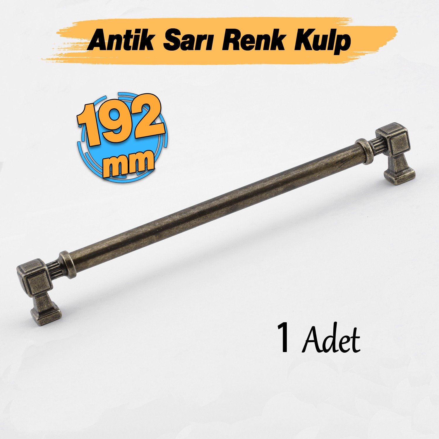 Talas Antik Sarı Eskitme Metal 192 mm 19.2 cm Mobilya Mutfak Çekmece Dolap Kulpu Kulbu Kulpları