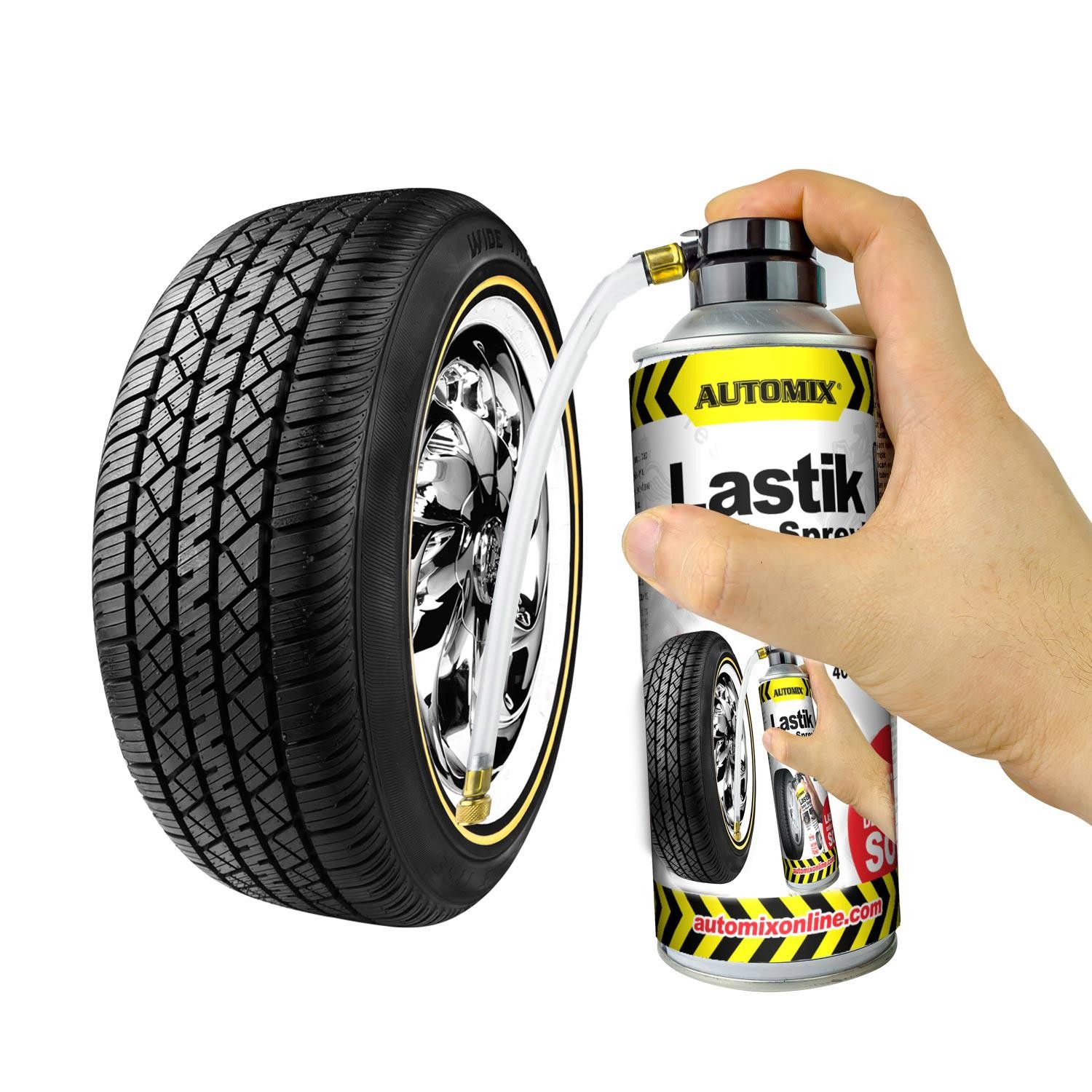 Automix Araba Araç Otommobil Oto Teker Lastik Dublex Patlak Hava Kaçak Tamir Kiti Spreyi 400 Ml 