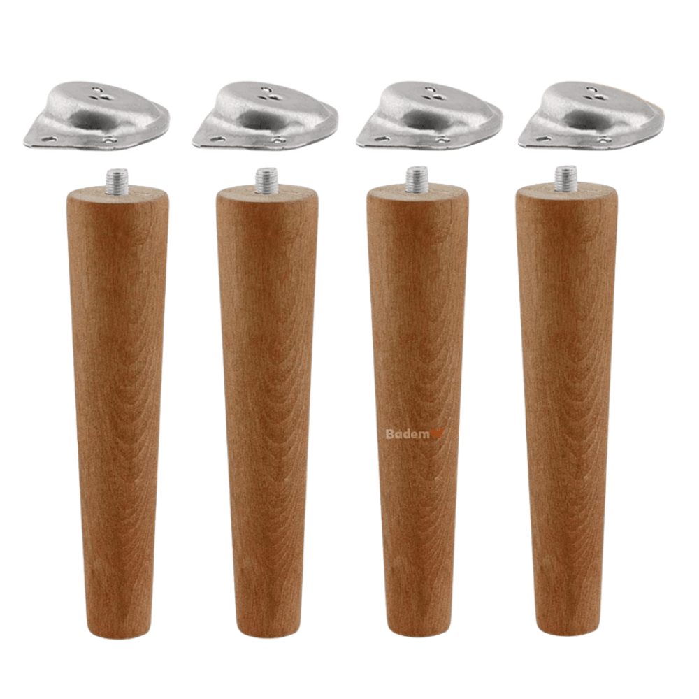 Ünite Konsol Puf Tabure Ahşap Mobilya Ayağı M8 Civata 20 Cm Ayakları Bağlantı Aparatı 8'li Set