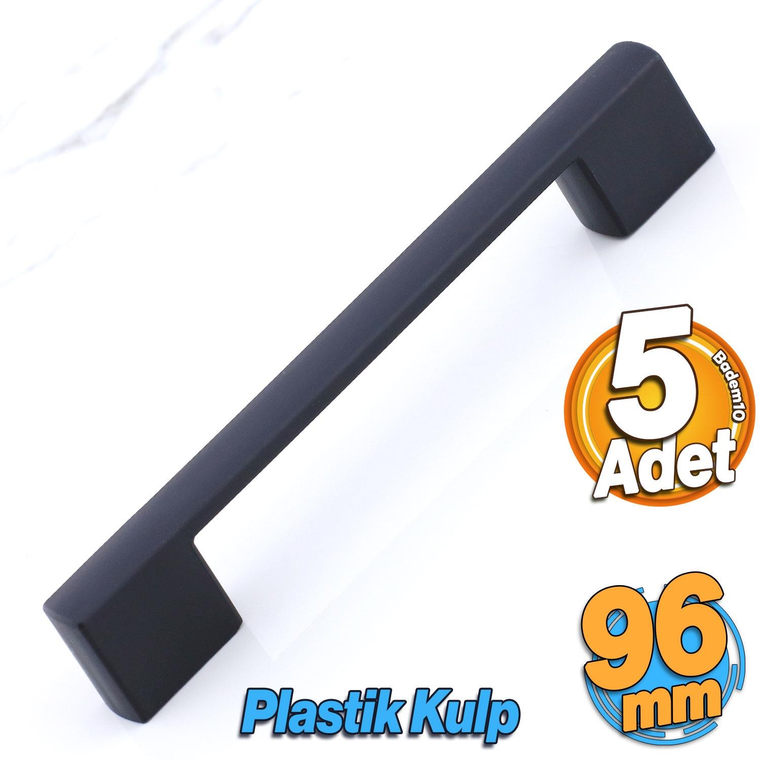 Gölcük 96 mm (SERT PLASTİK) 5 ADET Siyah Mobilya Çekmece Mutfak Dolap Dolabı Kulpu Kulbu Kulpları