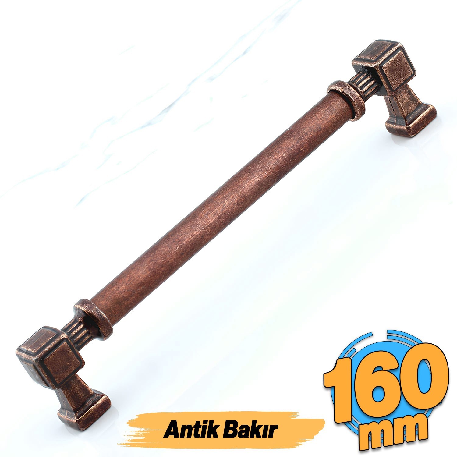 Talas Düz Antik Bakır Metal Kulp 160 mm 16 cm Mobilya Çekmece Mutfak Dolabı Dolap Kulpları Kulbu Kulpu